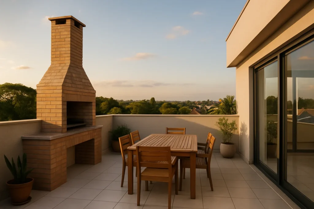 terraço de casa em condomínio
