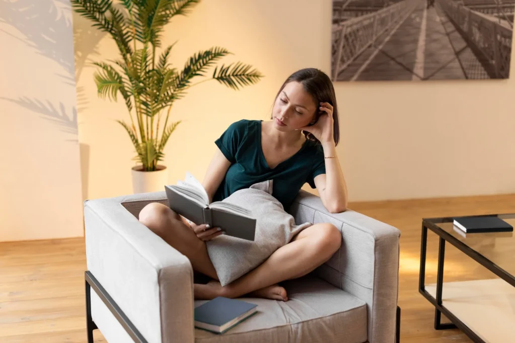 ambiente de leitura confortável
